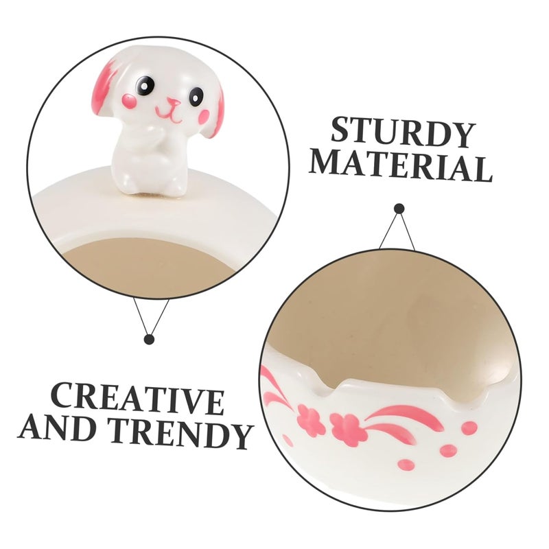 Handmade Ceramic Rabbit Ashtray Portable Car Ash Holder Decorative Accessory - Image 3